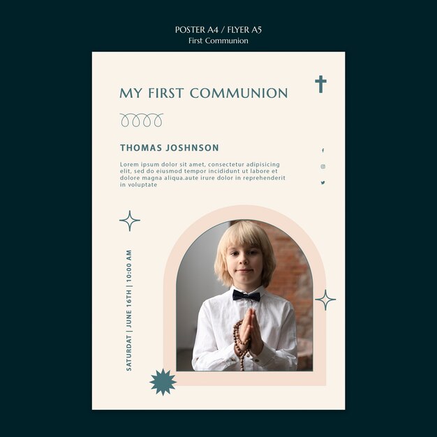 First Communion Poster Template – Free Download