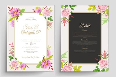 Wedding Card Floral Decoration Design – Free Download