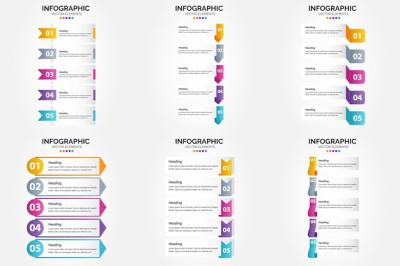 Vector Illustration of 5 Steps Infographics Flat Design for Advertising Brochures and Flyers – Free Download