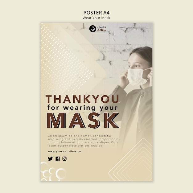 Wear a Mask Poster Print Template – Free Download