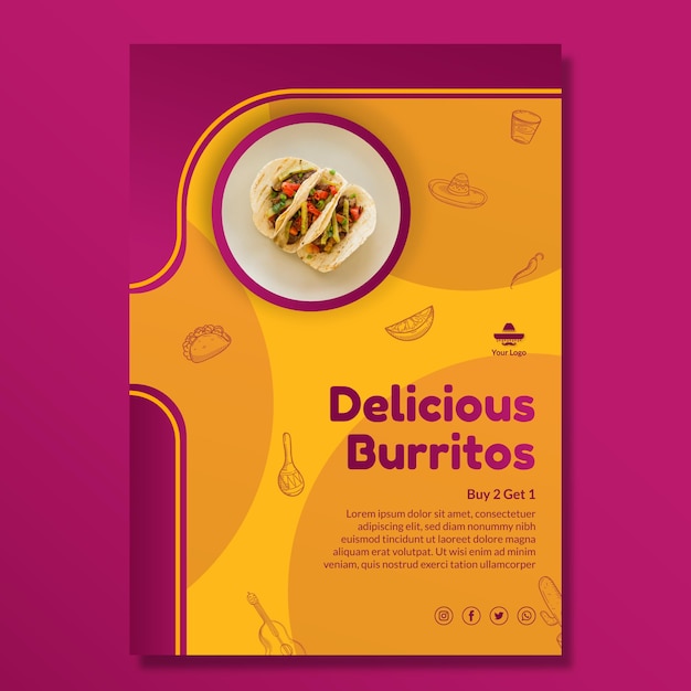 Delicious Mexican Food Poster Template – Free Download