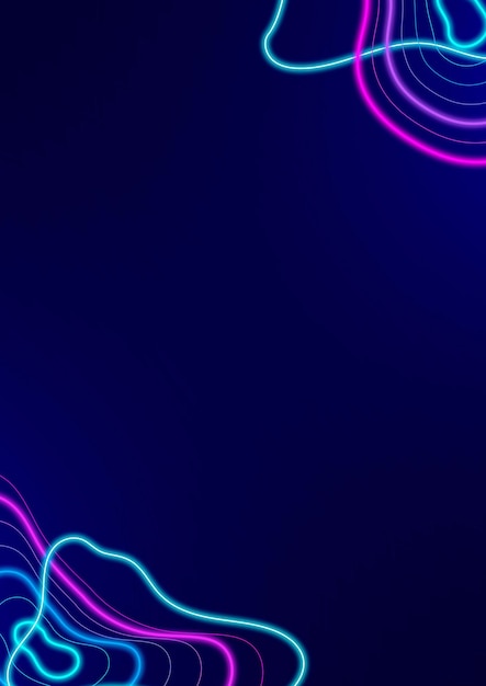 Neon Abstract Border on Dark Blue Poster Template Vector – Free Download