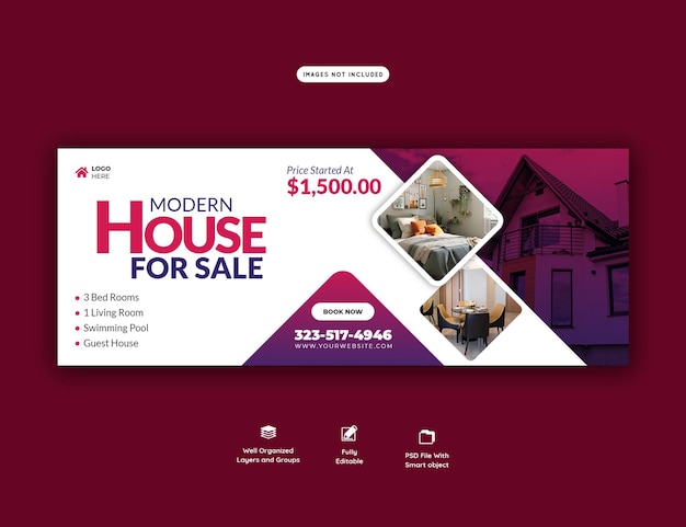 Real Estate House Property Facebook Cover Banner Template – Free to Download