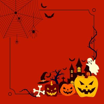 Flat Halloween Frame Concept – Free Download