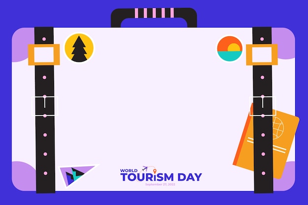 Flat Background for World Tourism Day Celebration – Free Download