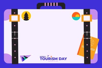 Flat Background for World Tourism Day Celebration – Free Download