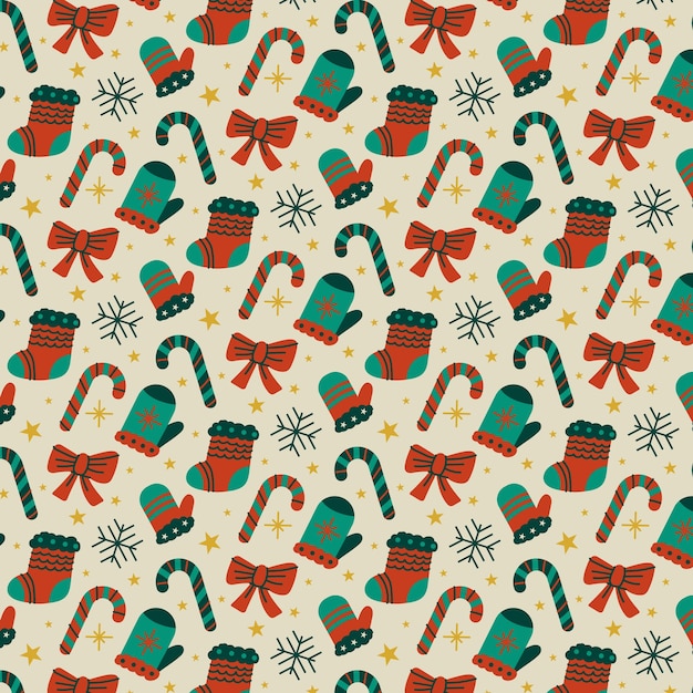 Flat Christmas Pattern Design – Free Stock Photo for Download