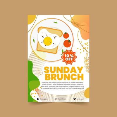 Sunday Brunch Vertical Flyer Template – Free Download