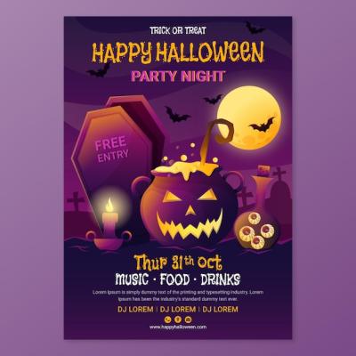 Gradient Halloween Vertical Flyer Template – Download Free Stock Photo