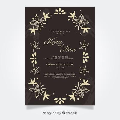 Vintage Wedding Invitation Template on Blackboard – Free to Download