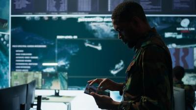 High-Tech Military Control Center of a Cybersecurity Specialist – Free Download