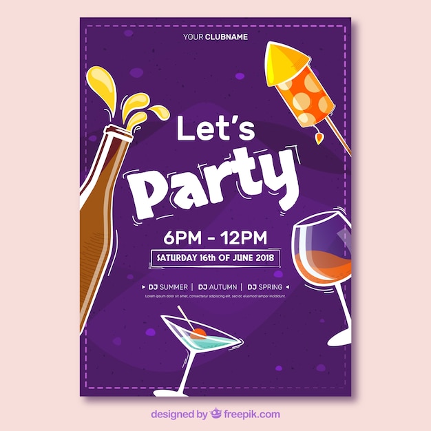 Party Poster Featuring Drinks – Free Download