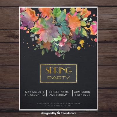 Modern Spring Party Poster – Free Download, Free Stock Photo