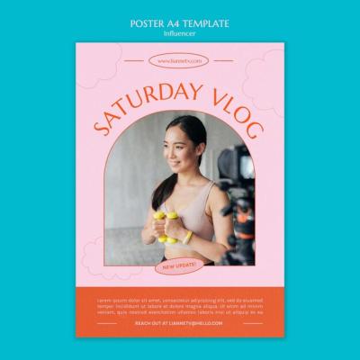 Saturday Vlog Poster Template – Free Download