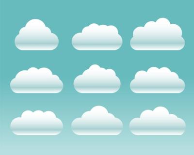 Pack of Nine Clouds Icon for Weather and Climate – Free Download