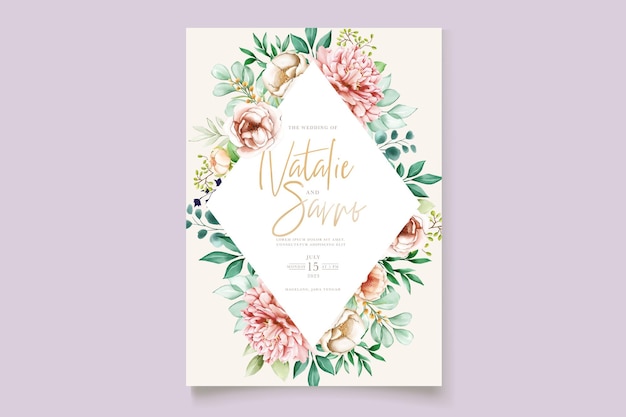 Hand Drawn Floral Wedding Card Set – Free Download