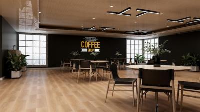 Cafe or Restaurant Meeting Room PSD Coffee Shop Wall Logo Mockup – Free Download