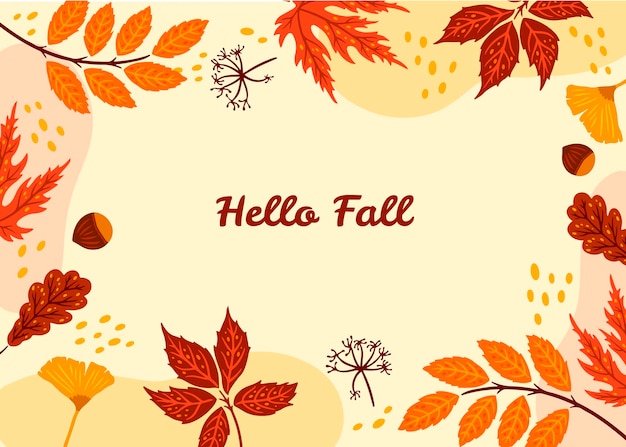 Flat Background for Fall Season Celebration – Free Download