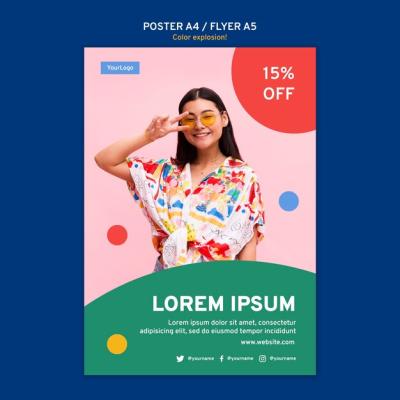 Vertical Poster Featuring a Woman in Sunglasses – Free Download