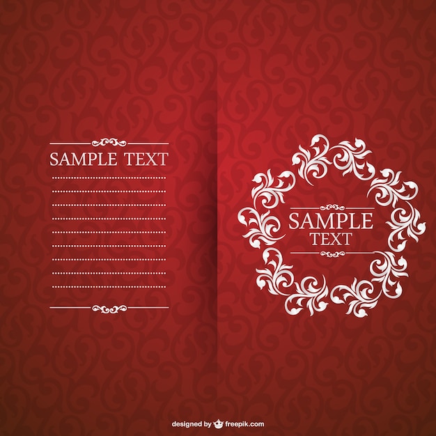 Floral Frame Red Invitation – Free Download