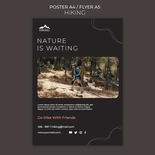 Hiking Ad Template Poster – Free Download, Download Free Stock Photo