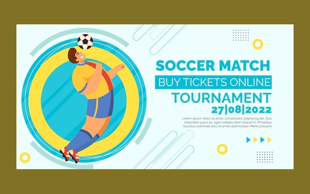 Soccer Match Facebook Template in Flat Design – Free Download