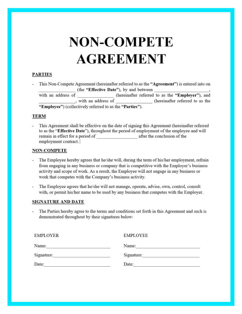 Free NonCompete Agreement Template