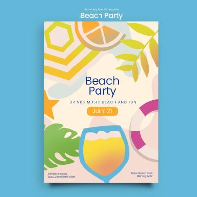 Beach Party Template Design – Free Download