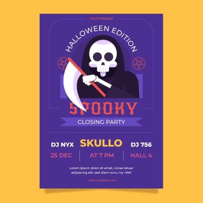 Halloween Party Flyer Template – Download Free Stock Photo