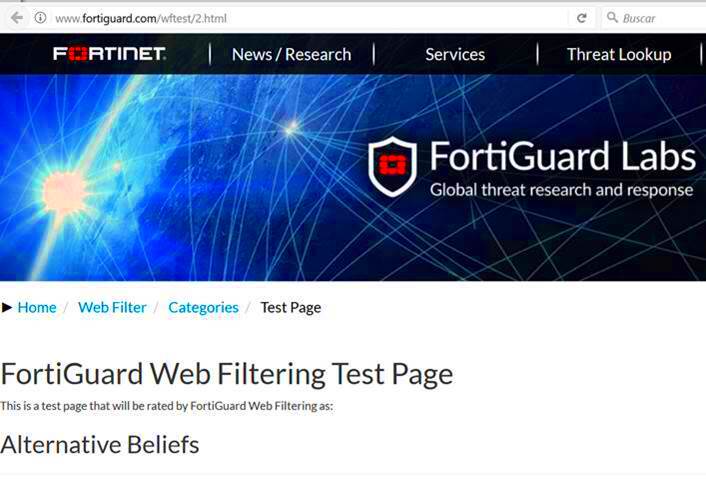 Blog Tcnico FORTINET URL de Pruebas de FortiGuard