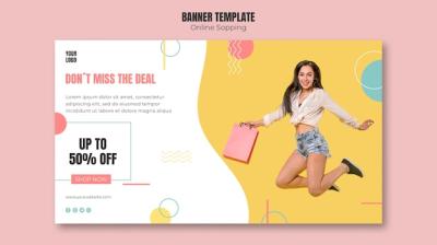 Online Shopping Design Banner Template – Free Download