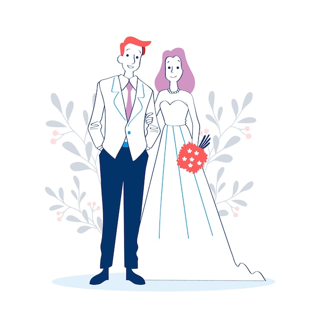 Hand Drawn Wedding Couples – Free Stock Photo for Download