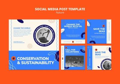 Nature Sustainability Social Media Post Template – Free to Download