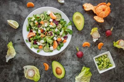 Healthy Salad with Fresh Vegetables and Fruits – Free Download