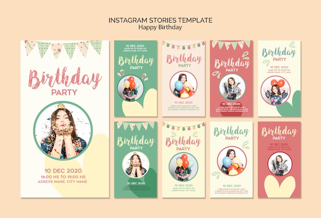 Birthday Party Instagram Stories Template – Free Download