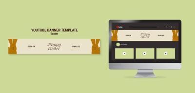 Flat Design Easter Celebration YouTube Banner – Free Download