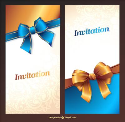 Elegant Golden and Blue Invitation – Free Download