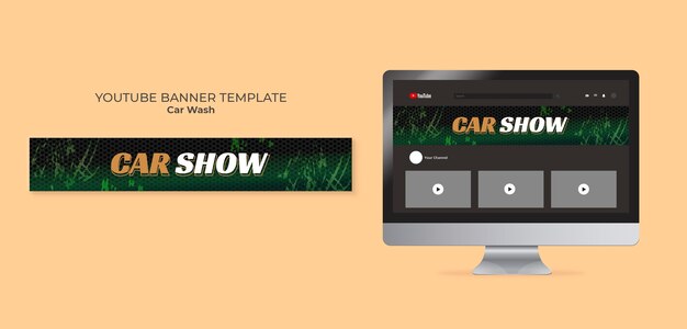 Car Show YouTube Banner Template – Free Download