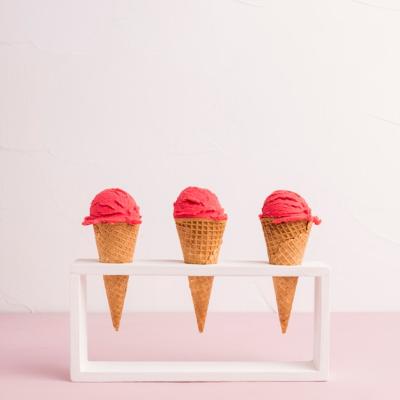 Red Ice Cream Cones in Holder – Free Stock Photo Download