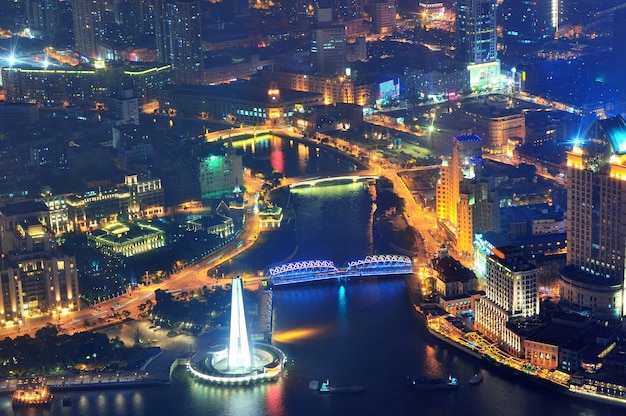 Stunning Aerial View of Shanghai at Dusk – Free Download