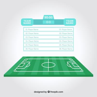 Soccer Field Background with Scoreboard – Free Download