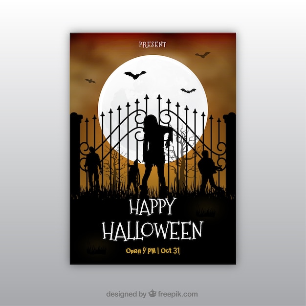 Halloween Party Poster Featuring Zombies – Free Download