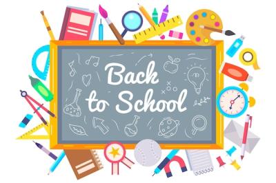 Back to School Background in Flat Design – Free Download