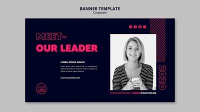 Horizontal Banner for Business Team – Free Download