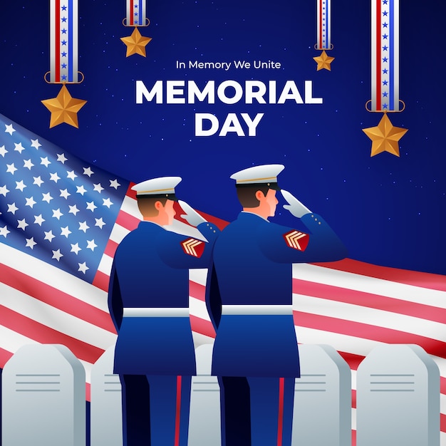 Gradient Illustration for American Memorial Day Holiday – Free Download