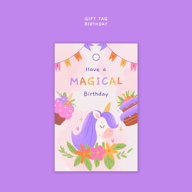 Happy Birthday Celebration Gift Tag Template – Free Download