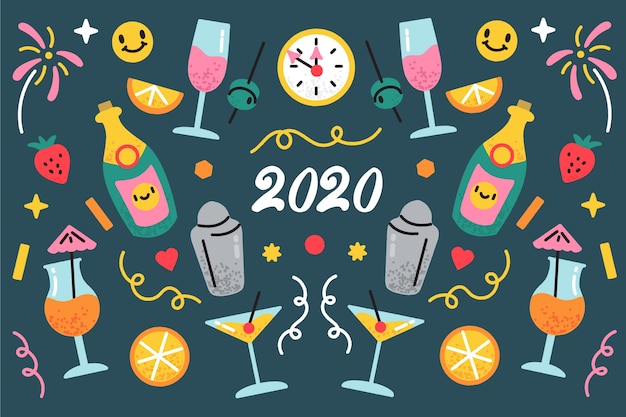 New Year 2020 Background Vector Template – Free Download