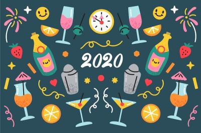 New Year 2020 Background Vector Template – Free Download