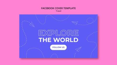 Travel Adventure Facebook Cover in Flat Design – Free Download