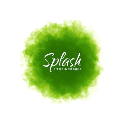 Hand Drawn Green Soft Watercolor Splash Design – Free Download